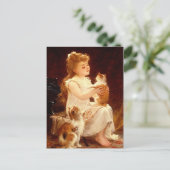 Briefkaart: Spelen met de kitten Briefkaart (Staand voorkant)