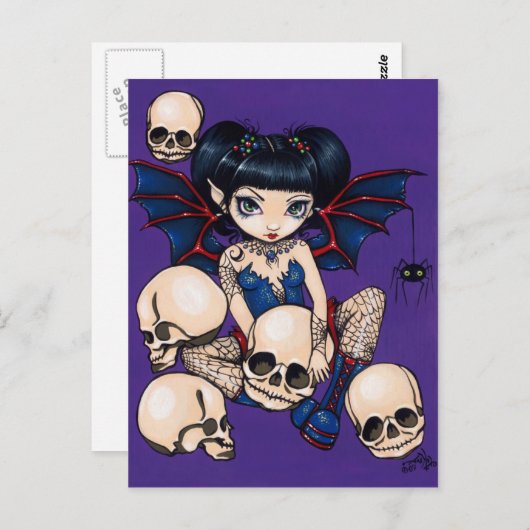 briefkaart "Spiders en Skulls" (Voorkant / Achterkant)