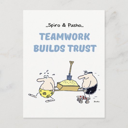 Briefkaart Spiro & Pusho Teamwork Quotes (Voorkant)