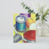 Briefkaart - Spoelen van draad voor het Kwartriool (Staand voorkant)