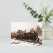 Briefkaart ~ SPOORLIJN IN EEN PINEY WINTER-SCHERM (Staand voorkant)