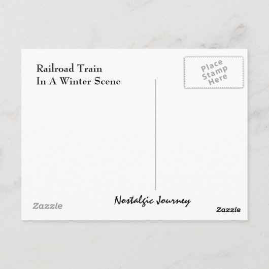 Briefkaart ~ SPOORLIJN IN EEN PINEY WINTER-SCHERM (Achterkant)