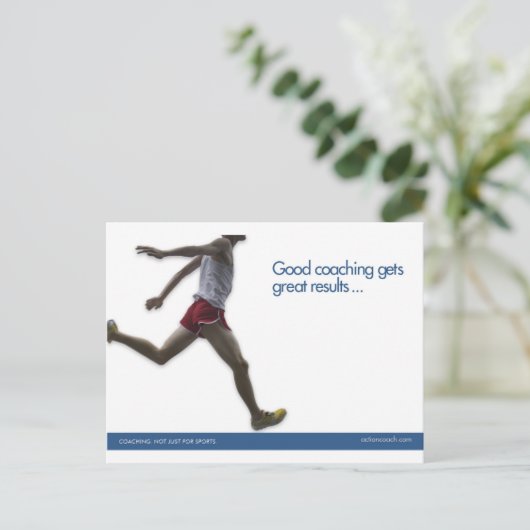 Briefkaart Sport volgen (Staand voorkant)