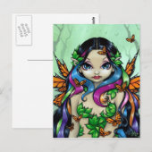 briefkaart "Spring Butterfly Maiden" (Voorkant / Achterkant)