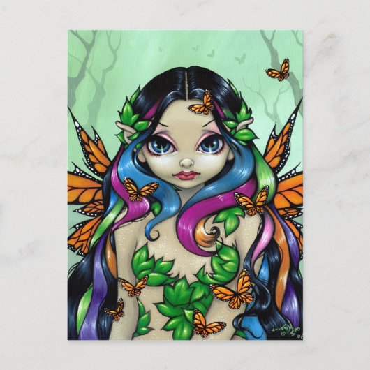 briefkaart "Spring Butterfly Maiden" (Voorkant)