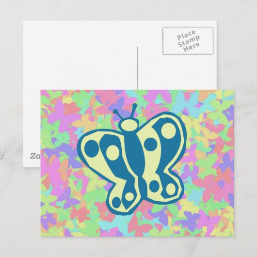 Briefkaart Springtime-Butterflies (Voorkant / Achterkant)