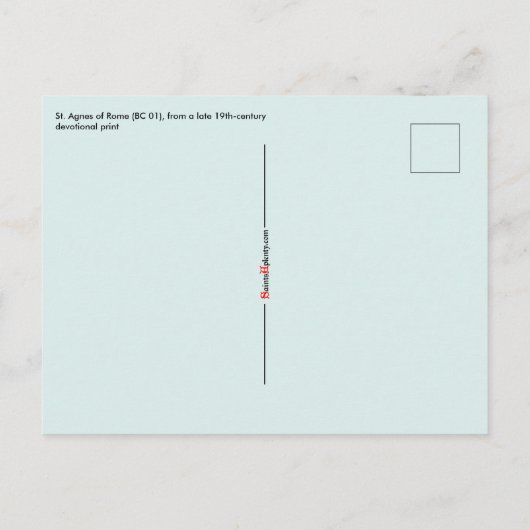 Briefkaart St. Agnes van Rome (BC 01) (Achterkant)