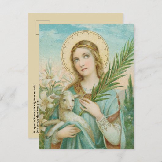Briefkaart St. Agnes van Rome (MH01) (Voorkant / Achterkant)