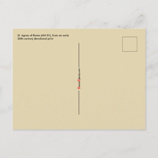 Briefkaart St. Agnes van Rome (MH01) (Achterkant)