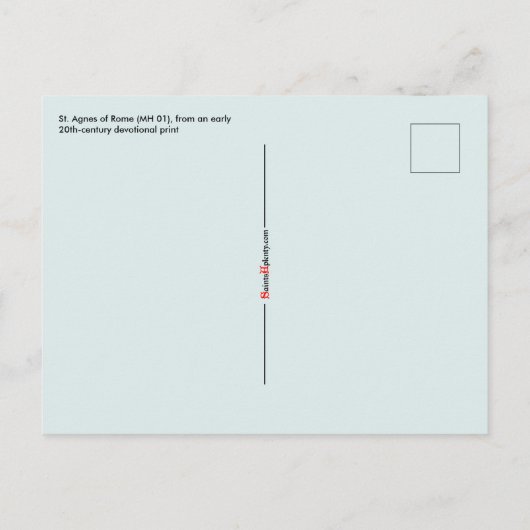 Briefkaart St. Agnes van Rome (MH01) (Achterkant)