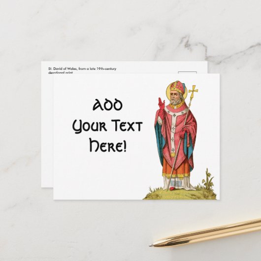 Briefkaart St. David of Wales (P 001) (Voorkant / Achterkant in situ)