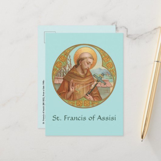 Briefkaart St. Francis of Assisi (BK 002) (Voorkant / Achterkant in situ)