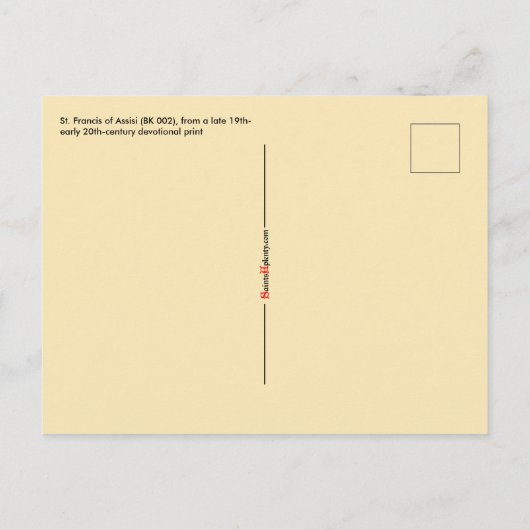 Briefkaart St. Francis of Assisi (BK 002) (Achterkant)