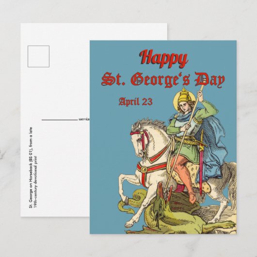 Briefkaart St. George on Horseback (BS 01) (Voorkant / Achterkant)