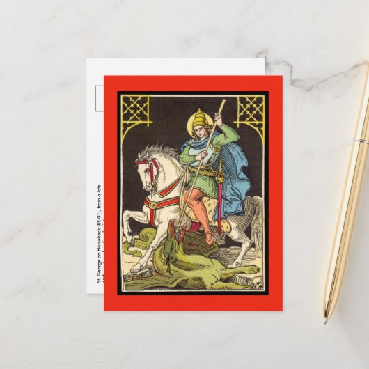 Briefkaart St. George on Horseback (BS 01) (Voorkant / Achterkant in situ)