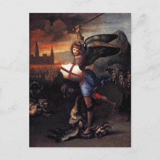 Briefkaart St. Michael & Dragon Raphael (Voorkant)
