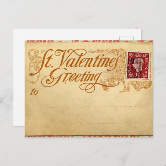 Briefkaart st valentijn (Voorkant / Achterkant)