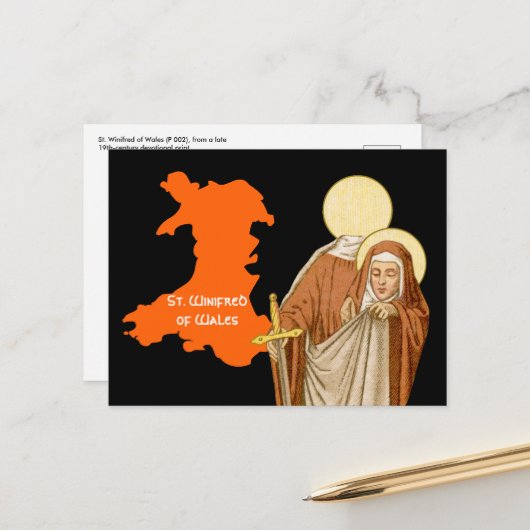 Briefkaart St. Winifred of Wales (P 002) (Voorkant / Achterkant in situ)