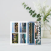 Briefkaart stad Limassol cyprus: stadsnacht modern (Staand voorkant)