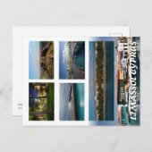 Briefkaart stad Limassol cyprus: stadsnacht modern (Voorkant / Achterkant)