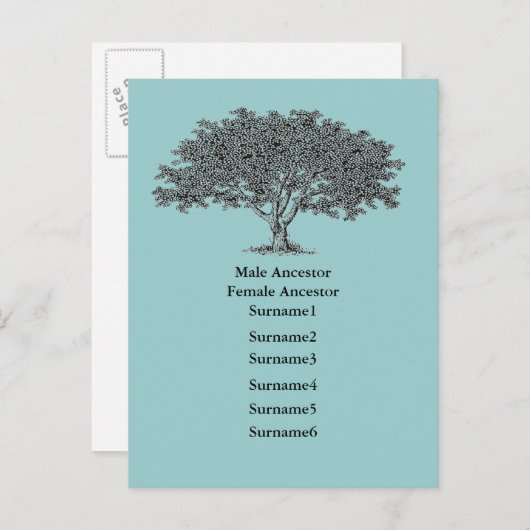 Briefkaart - stamboomlijst (Voorkant / Achterkant)