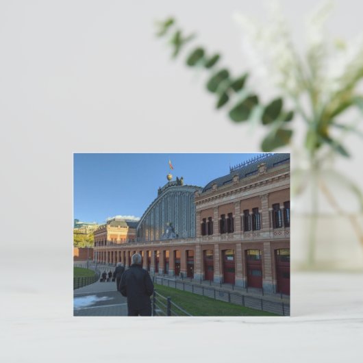 Briefkaart station Madrid (Staand voorkant)