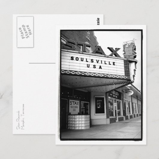 Briefkaart Stax Records (Voorkant / Achterkant)