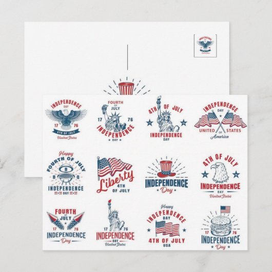 Briefkaart stempels (US Independence Day) (Voorkant / Achterkant)
