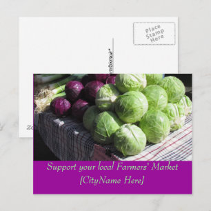 Briefkaart - Steun voor de boerenmarkt - Cabbages