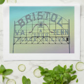 briefkaart stijl Bristol Slogan teken Theedoek (Gevouwen)