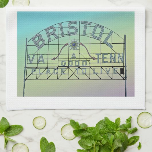 briefkaart stijl Bristol Slogan teken Theedoek (Gevouwen)