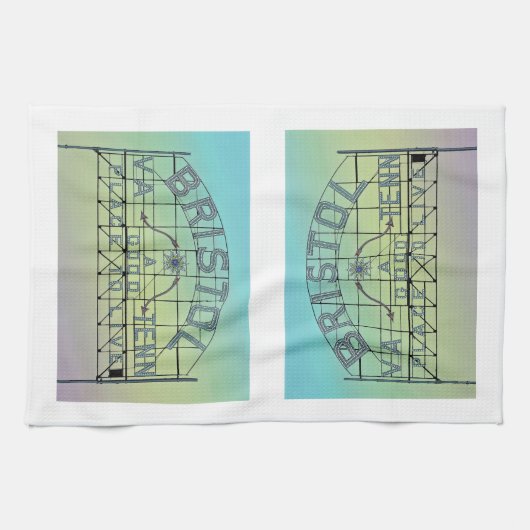  briefkaart stijl Bristol Slogan teken Theedoek (Horizontaal)