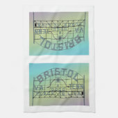 briefkaart stijl Bristol Slogan teken Theedoek (Verticaal)