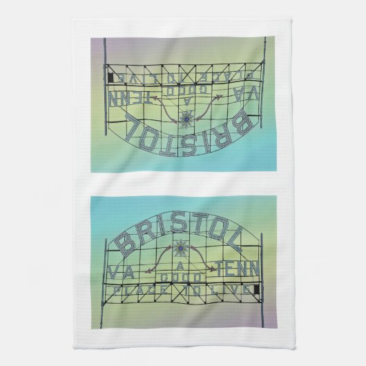 briefkaart stijl Bristol Slogan teken Theedoek (Verticaal)