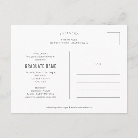 Briefkaart Stijlgalerij bewerkbaar Afstuderen (Achterkant)