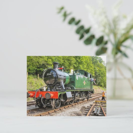 Briefkaart stoomtrein (Staand voorkant)