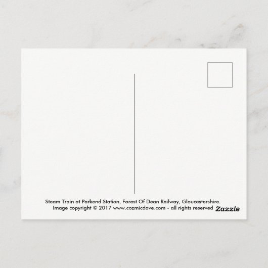 Briefkaart stoomtrein (Achterkant)