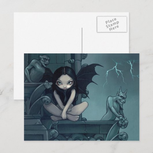 briefkaart "Storm over Notre Dame" (Voorkant / Achterkant)