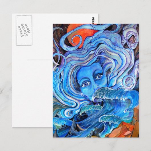 Briefkaart Stormy Waters (Voorkant / Achterkant)