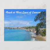 Briefkaart strand aan de westkust van Curaçao (Voorkant)
