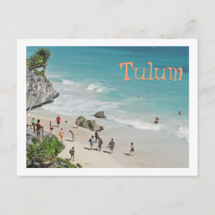 briefkaart, STRAND ONDER DE MAYA-RUÏNES IN TULUM Briefkaart