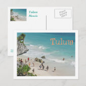 briefkaart, STRAND ONDER DE MAYA-RUÏNES IN TULUM Briefkaart (Voorkant / Achterkant)