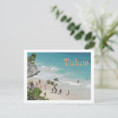 briefkaart, STRAND ONDER DE MAYA-RUÏNES IN TULUM Briefkaart (Staand voorkant)