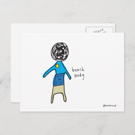 briefkaart strandlichaam (Voorkant / Achterkant)
