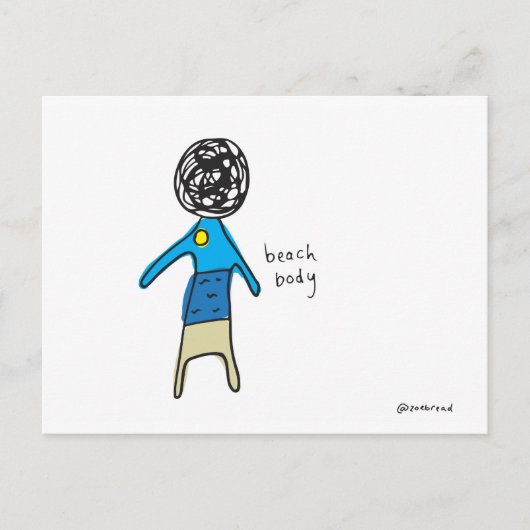 briefkaart strandlichaam (Voorkant)