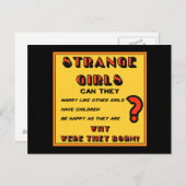 briefkaart "Strange Girls" (Voorkant / Achterkant)