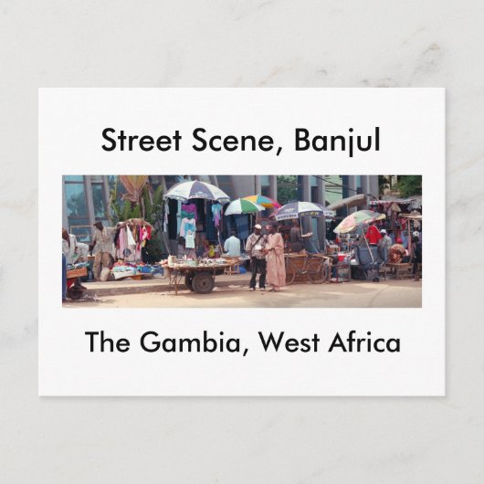 Briefkaart, Street Scene, Banjul Briefkaart (Voorkant)