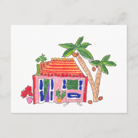 Briefkaart Striped Roof House (Voorkant)