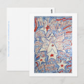 Briefkaart strips en stripes Angel (Voorkant / Achterkant)