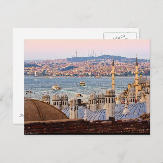 Briefkaart Suleymaniye Mosque, Istanbul Turkije (Voorkant / Achterkant)